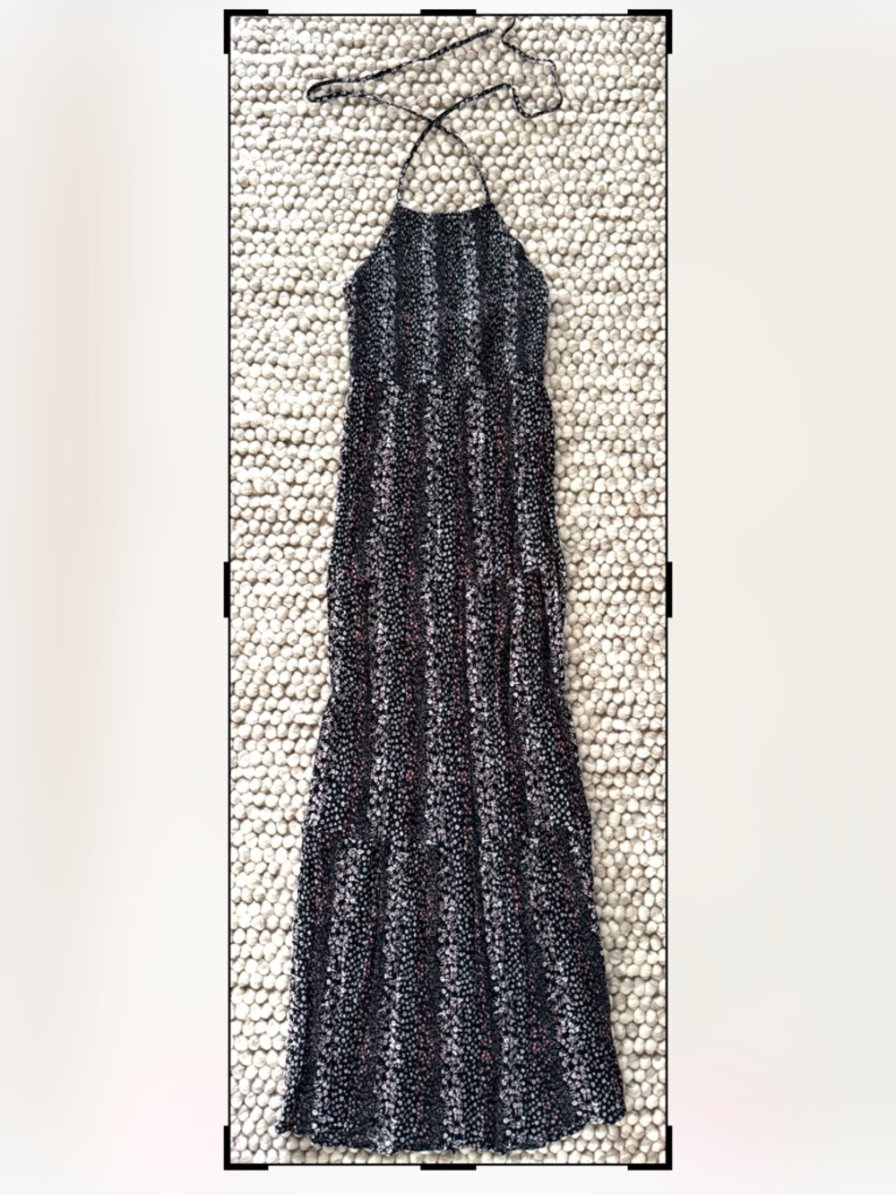 Hippie Rose Black Floral Halter Maxi Dress
